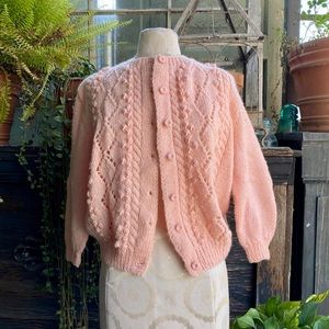 Precious Pink Hand Knit 60s Cardigan